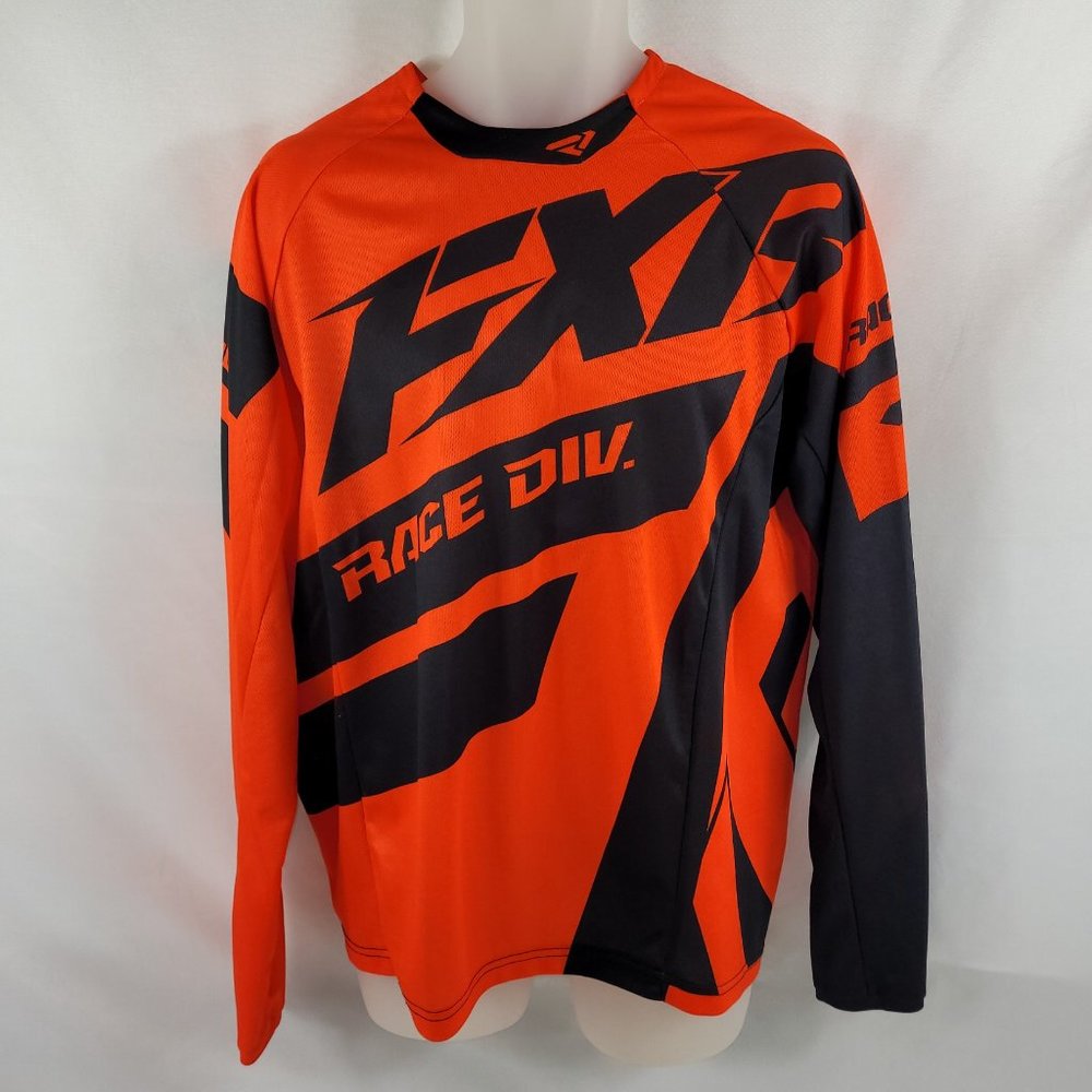 FXR Racing Long Sleeve Shirt Motocross Race Div Snowmobile Jersey Mens Large